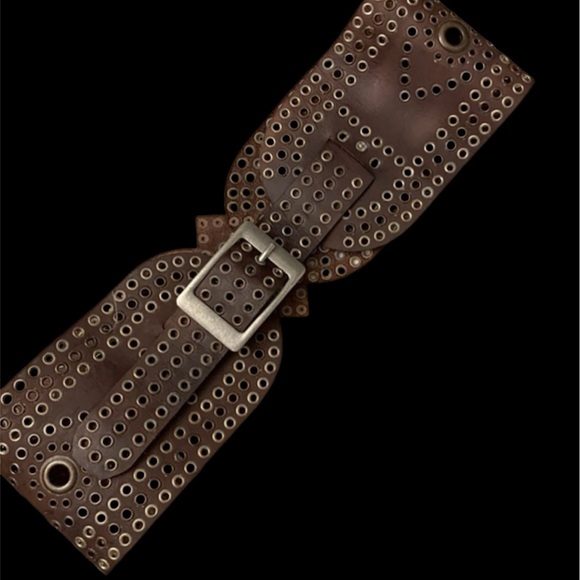 NWOT - Free People - Total Stunner Leather Corset Waist Belt - Graphite - S/M - Picture 2 of 6